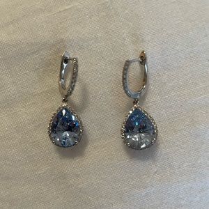 Silver and aqua earrings